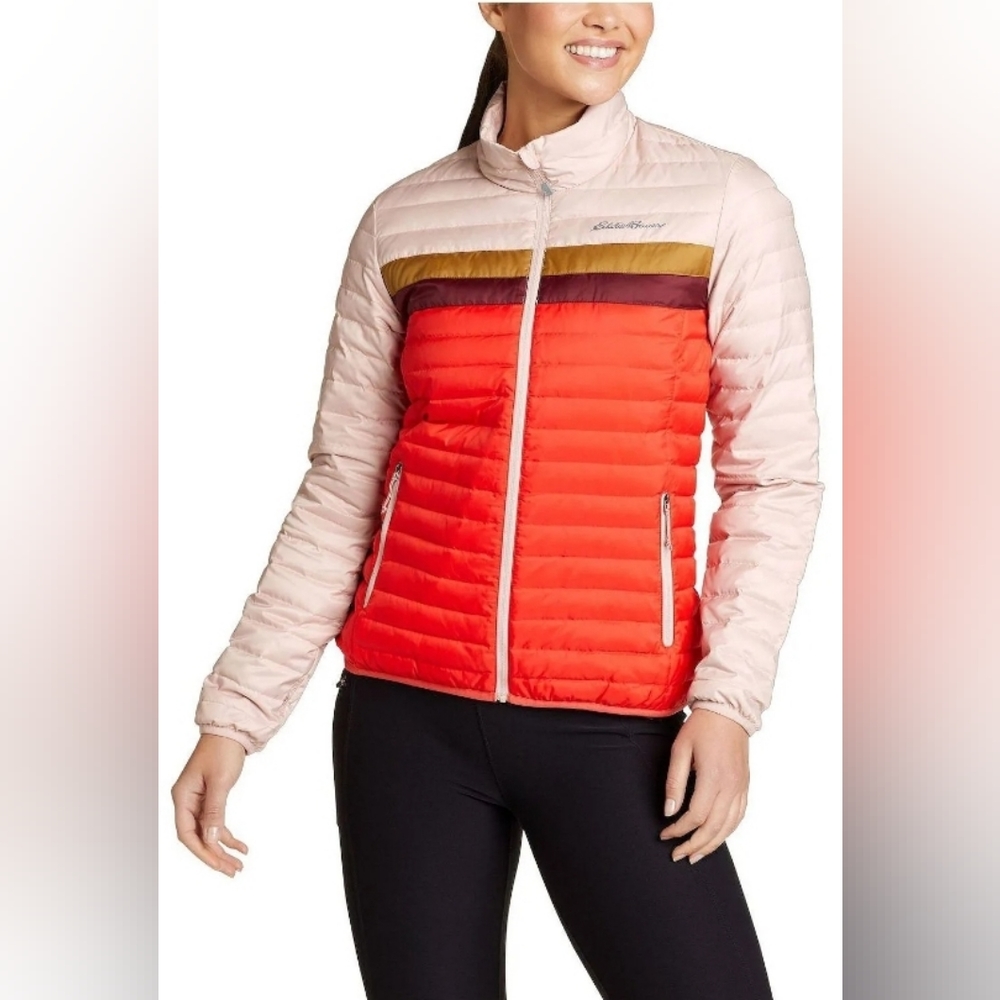 Eddie Bauer Women's Red and Pink Puffer Jacket